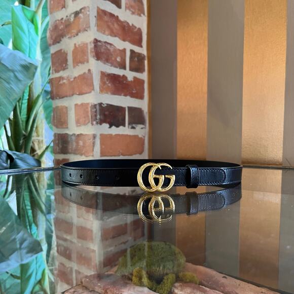 GUCCI Small GG Marmont Black Leather Belt 70/28 (US 24) main image 9